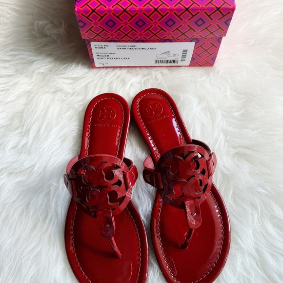 Tory Burch Miller sandals patent dark redstone - Picture 8 of 8